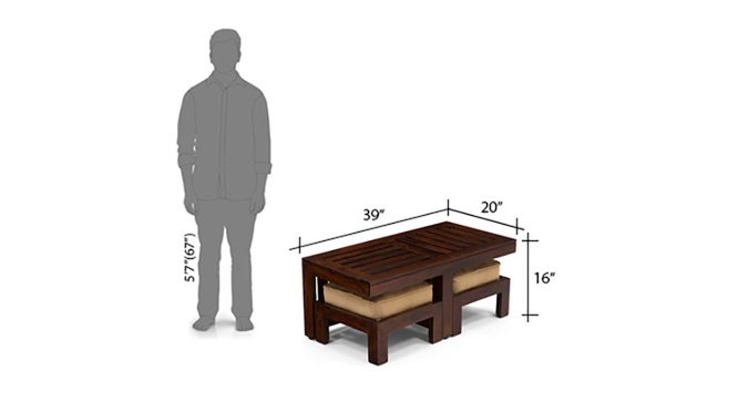 Caffino Coffee Table Set(Walnut&Beige)